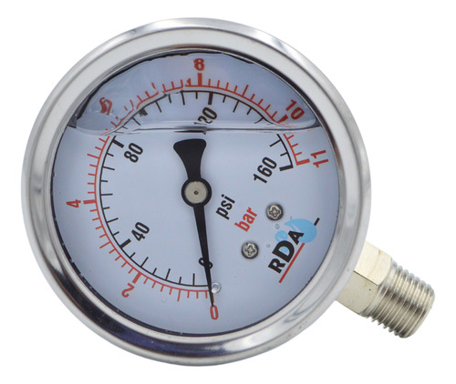 Manómetro De Glicerina 0-160 Psi