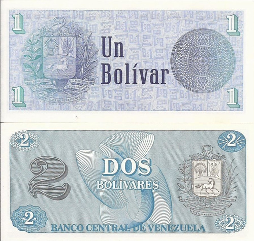 Imagen 2 de 3 de Billetes 1 Y 2 Bolivares - Tinoquito Octubre 1989 Nuevos