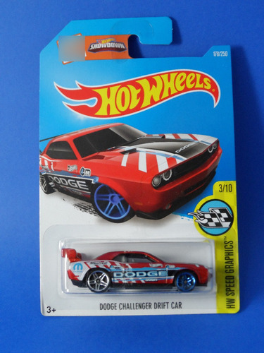  2015 Hot Wheels Dodge Challenger Drift Car Naranja