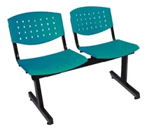 Comprar Silla Tandem 2 Asientos Salas De Espera Plastico Reforzado Color de la estructura Negro Color de los asientos Azul petróleo