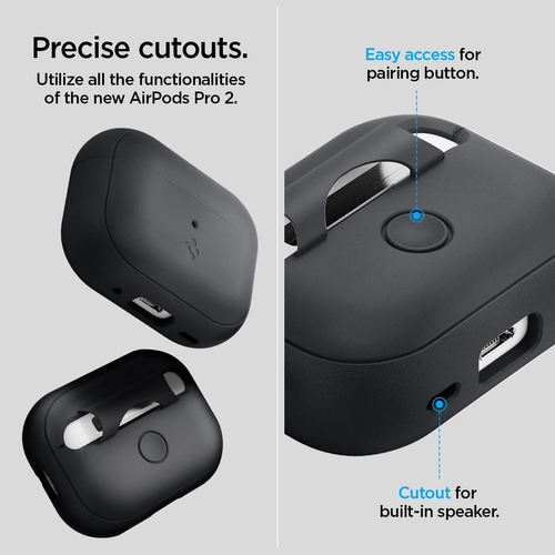Imagen 3 de 7 de Case Spigen Silicone Fit Con Ajuste AirPods Pro 2da Gen