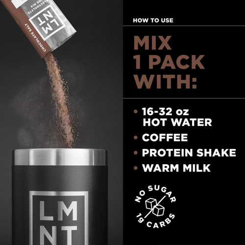 Pacotes De Eletrólito Em Pó Drink Lmnt Keto Hot Chocolate