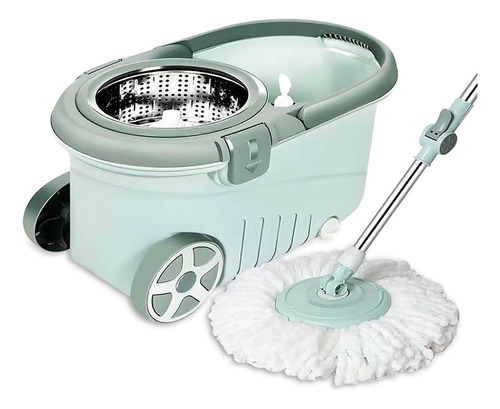 Balde Perfect Mop Pro 360° Giratório Limpeza Geral Esfregão Cor Verde