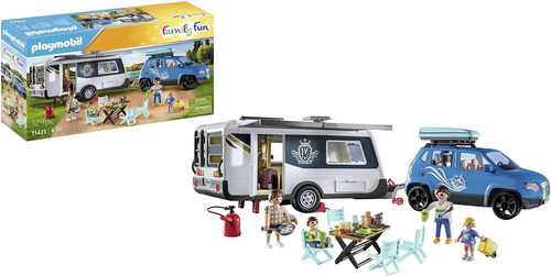 Caravana Familiar Con Coche Playmobil