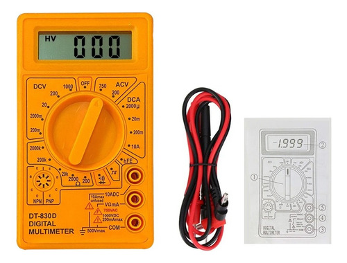 Kit Multímetro Dt830d Ac Dc + Cautín 60w Soldador Con Puntas