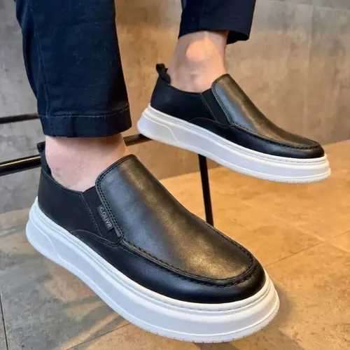 Sapatenis Casual Masculino Calce Facil Couro Legitimo Loafer