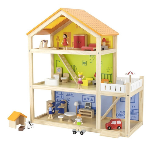 Casa Casita De Madera 3 Pisos Y Equipada Niño Niña Infantil