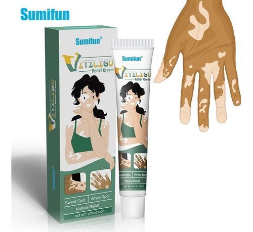 Crema Vitiligo Reducir Manchas Blancas Sumifun 20g