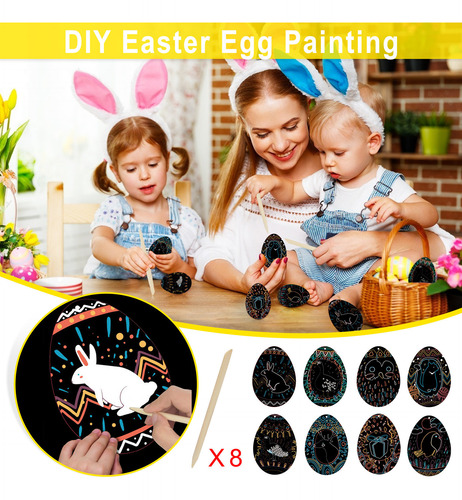 Set De Pintura Infantil Para Rascar, Decoración Diy, Pascua