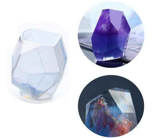 3 Molde De Silicone De Pedra Diamante Multifacetada Longa