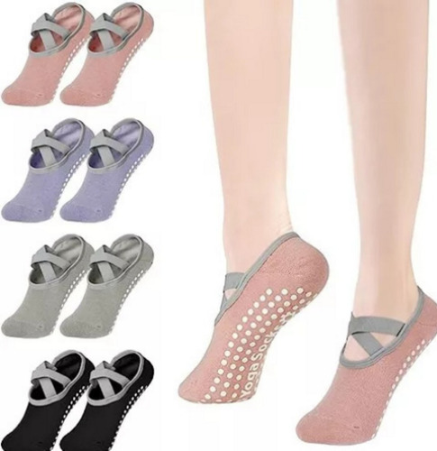 Calcetines Antideslizantes Yoga Pilates Set 4 Pares