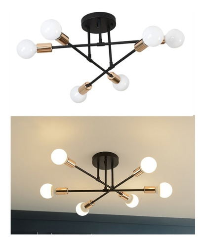 Imagen 1 de 6 de Lámpara De Techo Moderna Tipo Plafón Estilo Nórdica De Lujo