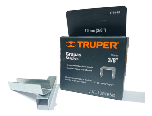 Grapas X2 3/8 Truper 10,0mm Et-50 Tapizar 1000pcs