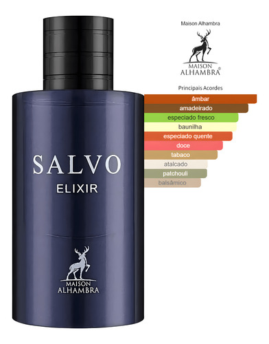 Perfume Árabe Salvo Elixir 60ml Masculino Maison Alhambra, Original, Ref. Sauvage Elixir