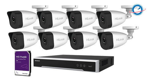 Kit 8 Cámaras Ip 4 Mpx Hilook Nvr 16 Ch Ip 1tb