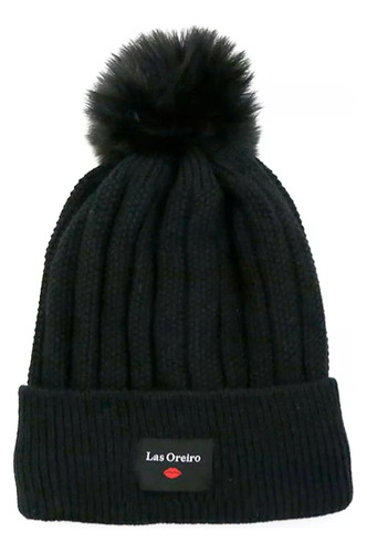 Gorro Las Oreiro C/pompon Lana Invierno Doble Capa 