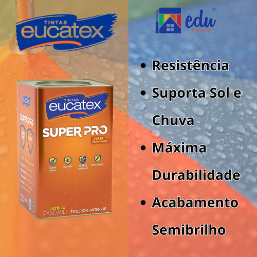 Tinta Eucatex Semi Brilho 3x + Antimofo 1 8 L Cores Standard