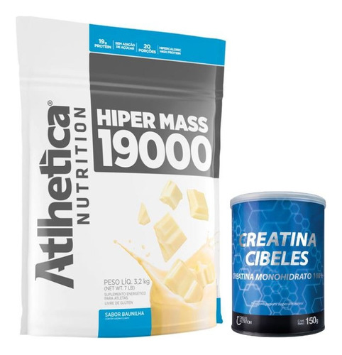 Atlhetica Hiper Mass 19000 3.2kg + Creatina Cibeles 150g