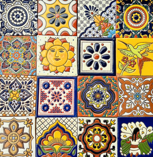 64x Azulejos Mosaicos Premium Talavera Confetti Relieve 10cm