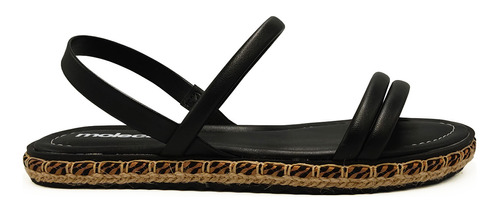 Sandalia Moleca Rasteira Flat Espadrille Tira Preto 5413.723