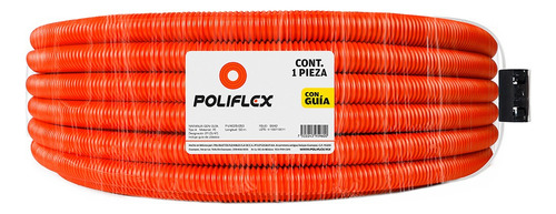 Rollo De Poliflex Naranja De 50 M 3/4 De Pulgada Con Guía