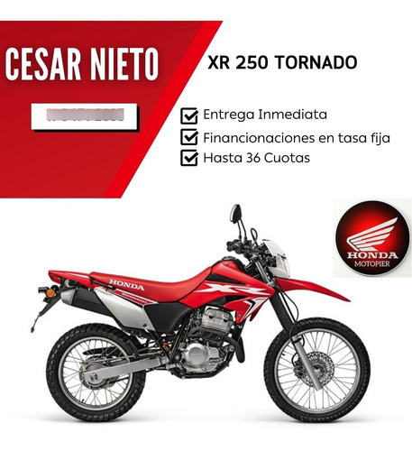 Imagen 1 de 25 de Honda Xr 250 Tornado Fcia C/tarj Twister-xr 150-cg Motopier