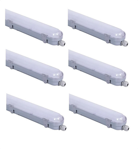 Lámpara Estanco 120 Cm Led Integrado 40w 4000k Ip65 220v X6