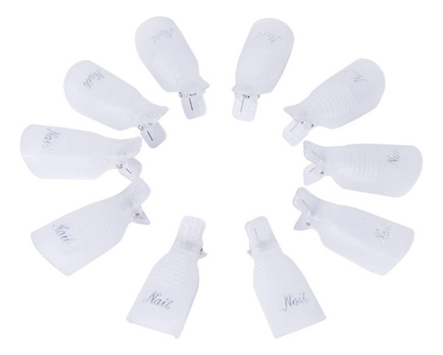 Pack 10 Pinzas Para Quita Esmalte Permanente O Uñas Gel