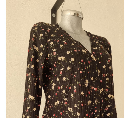 Sueter Cardigan Acanalado Floral Mujer Talla M - L / 34-36