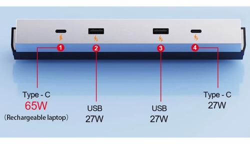 Estación Hub Usb Para Tesla Model 3 Highland 2024 65w