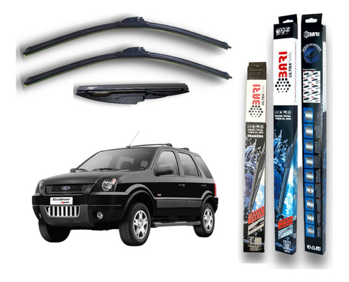 Kit 3 Escobillas Ecosport 2004 2005 2006 2007 2008 2009 2010