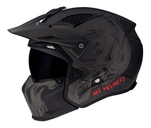 Casco Moto Abierto Mt Streetfighter Darkness A2 Gris Mate Tamaño Del Casco Xl