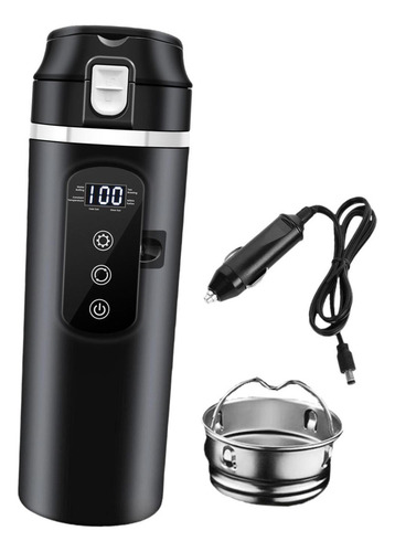Hervidor De Agua Para Coche De 12v/24v, Taza Aislada, Negro