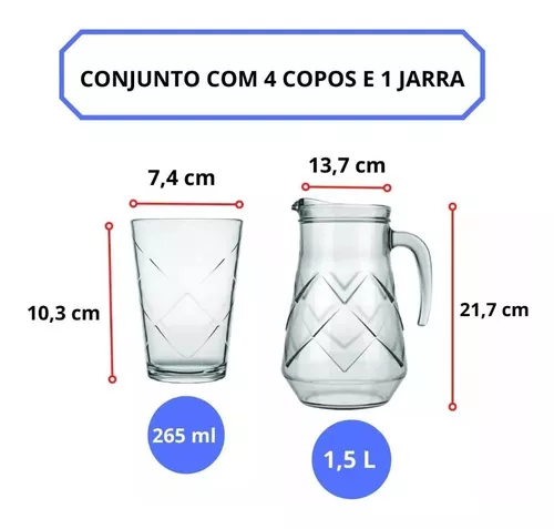 Jogo De Jarra Com 4 Copos Maracatu