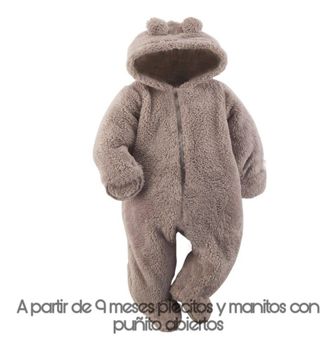 Enterito Teddy Oso Capucha Chocolette Bebes