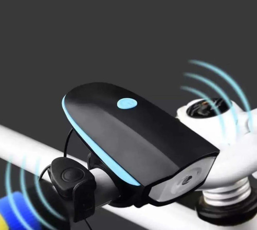 Lanterna Bike Farol Led C/ Buzina Bicicleta Recarregável Usb