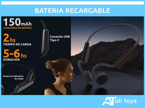 Auriculares de Conducción Ósea - 6,5 horas de Reproducción - Conexión  Bluetooth - DJMania