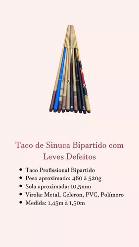 2 Tacos De Sinuca Profissional Bipartido Com Leves Defeitos - R$ 219,9