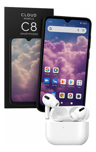 Smartphone Cloud C8 32gb 6gb Ram (3+3) Android 13 Batería 5000mah Libre Regalo Audífonos Bluetooth Gratis Promocion Celular Barato Negro