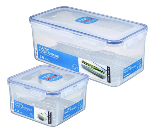 Kit Potes Hermético Porta Saladas + Porta Queijo Lock&lock Cor Transparente