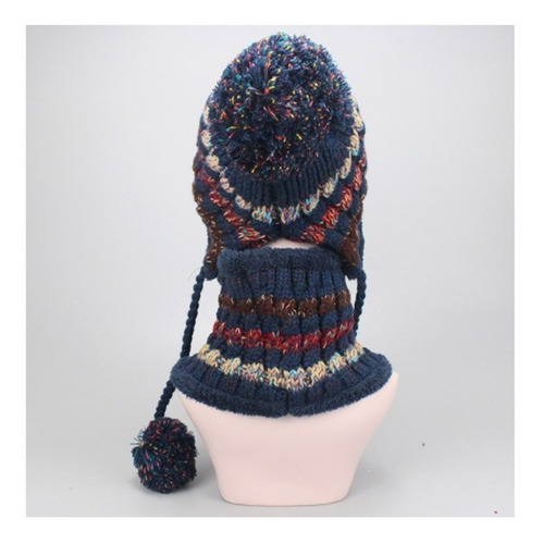 Conjunto Bufanda Y Gorro De Invierno Forro Polar Para Mujer Color Vino Talla Unitalla
