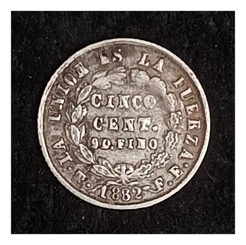 Bolivia 5 Centavos 1882 Excelente Plata Km 157.1