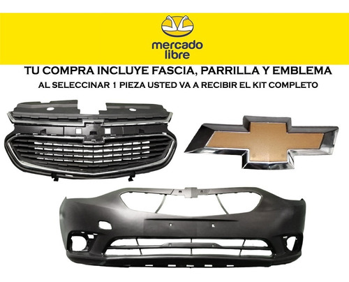 Kit Fascia Parrilla Y Emblema Aveo 2018 2019 2020 Rpc