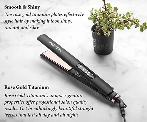 Plancha Alisadora De Titanio Foxybase Rose Gold Trees Sleek