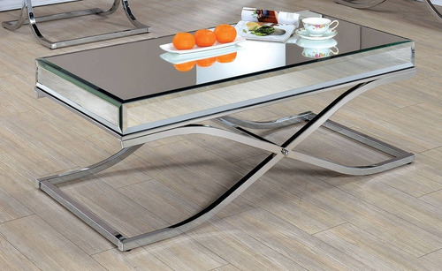 Imagen 4 de 7 de Mesa De Centro Cromada Elegante Espejos + ¡envio Gratis!