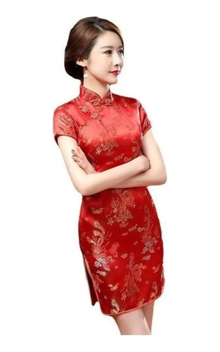 Vestido Tradicional Chino Qipao Cheongsam Cheongsam Corto