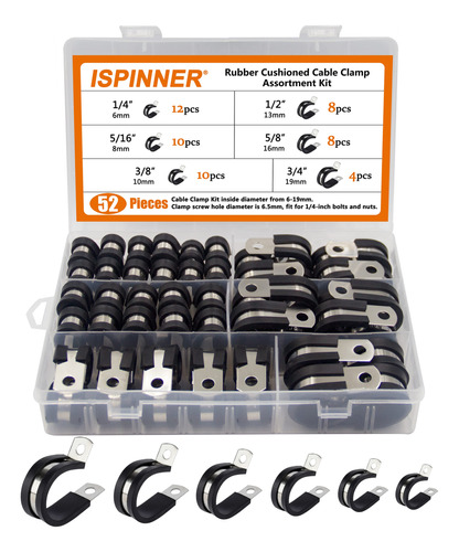 Ispinner Kit Surtido De 52 Abrazaderas De Cable, Abrazaderas