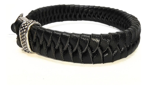 Pulsera De Cuero Trenzado Dije Ancla
