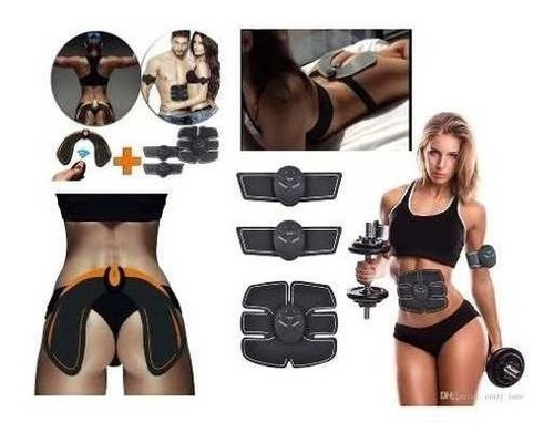 Kit Smart Fitness Ems Sem Fio Tonificador Barriga E Bumbum