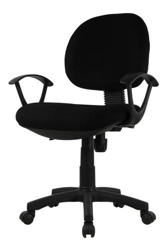 Silla Secretarial Mundo In Jm-006 Tapizada En Tela Color Negro